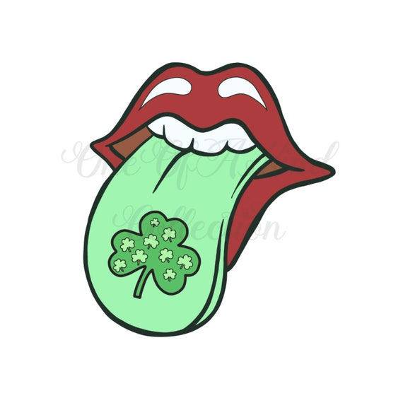 Rolling Stones Clover Tongue PNG Etsy