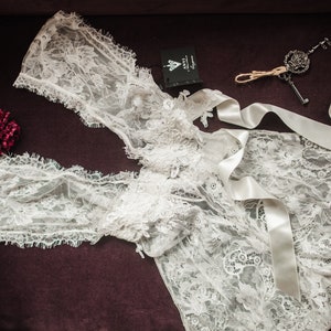 European Handmade Italian Lace Ivory Romper Lingerie
