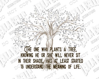 The Meaning of Life Tree Sublimation Design Digital PNG