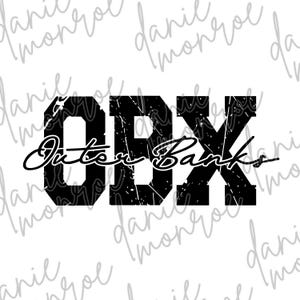 Outer Banks OBX Script Sublimation Design - Digital Download for T-Shirts, Hoodies, Tumblers, and More