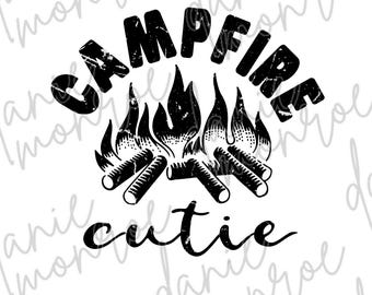 Campfire Cutie Sublimation PNG, Funny Camping Shirt Design, Digital Download
