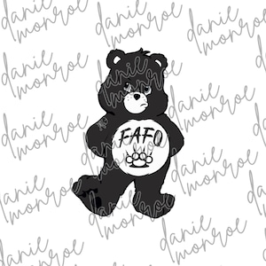 FAFO Bear Sublimation Design - Funny Bear PNG - Rebel Digital Download - Distressed Teddy