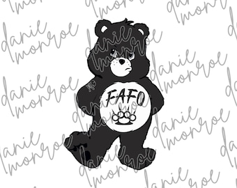FAFO Bear Sublimation Design - Funny Bear PNG - Rebel Digital Download - Distressed Teddy