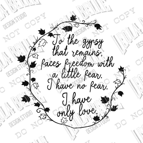 To The Gypsy That Remains, Classic Rock Lyrics, Sublimation Design, Digital Download, PNG File