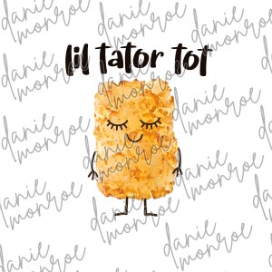 Lil Tator Tot Cute Food Art Sublimation Design - 300 DPI PNG, Digital Download, Adorable Snack Graphic for Kids&#39; Apparel