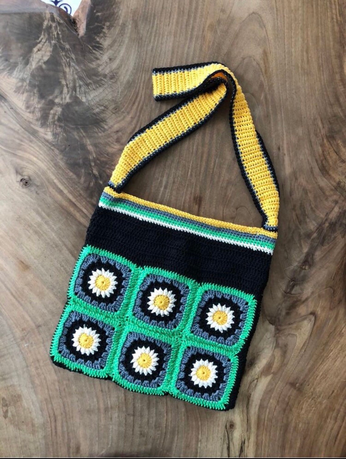 Granny square crossbody messenger bag Etsy