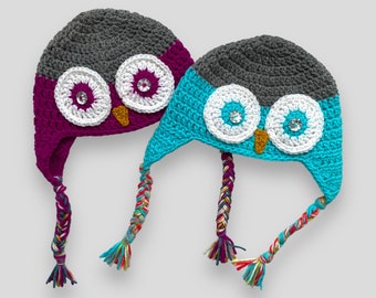 Child Owl earflap hat | Kids winter hat | Child’s earflap hat | kids owl hat