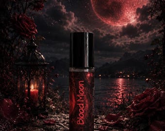 BLOOD MOON Roll On Perfume, 10 ml, Dark Roses, Cassis, Spice, Patchouli Vanilla