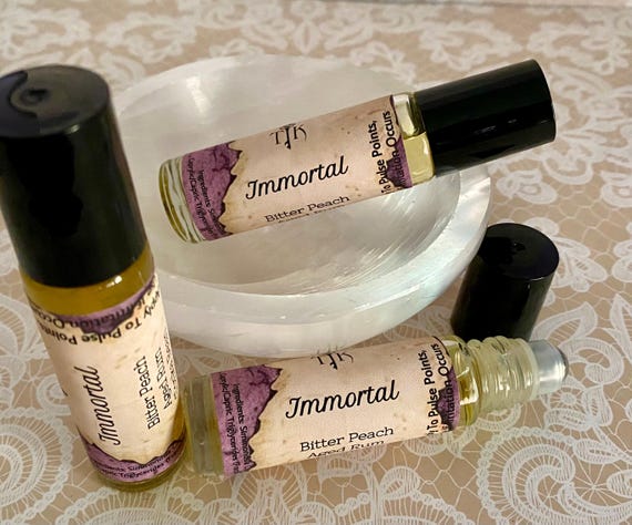 IMMORTAL Roll On Perfume Oil - 10 ml, Peche de Vigne, Amber Musk, Patchouli, Vanilla Bean, Blood Orange