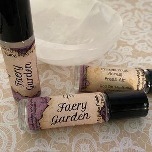 FAERY GARDEN ROLL On Perfume, 1/3 oz, 10 ml, Body Oil, Pear, Raspberry, Peony, Secret Garden, Pink Peppercorn, Fruity Floral, Niche Perfume