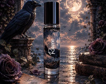 RAVEN Roll On Perfume Oil, Blackberry, Saffron, Warm Vanilla, Anise, Amber (10ml)