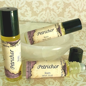 PETRICHOR Roll On Perfume - 10ml Stainless Steel Roller Ball, Rain, Damp Earth, Geosmin, Dirt, Overturned Soil