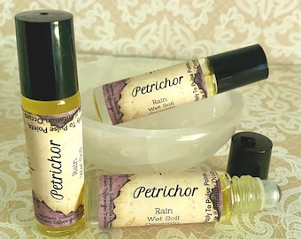 PETRICHOR Roll On Perfume - 10ml Stainless Steel Roller Ball, Rain, Damp Earth, Geosmin, Dirt, Overturned Soil