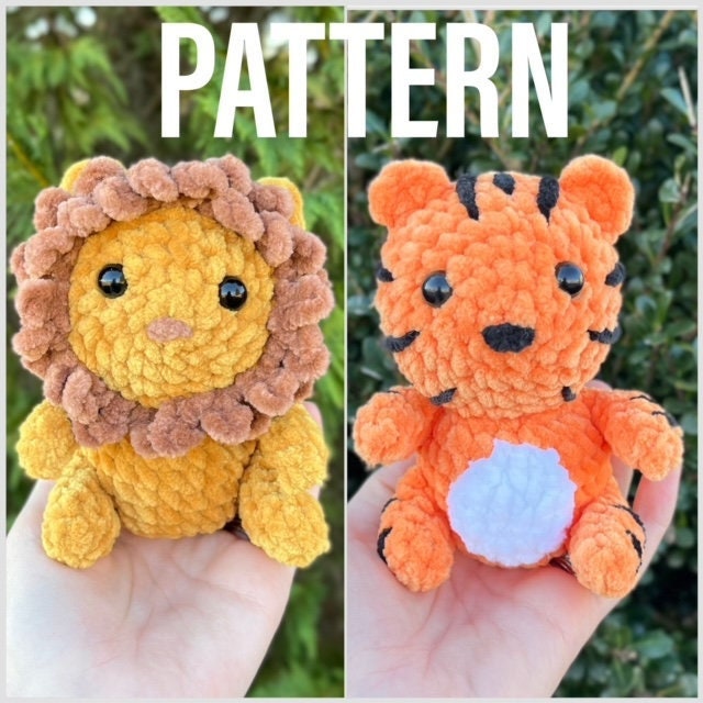 38 Tiger Crochet Patterns: Realistic, Cute, and Giftable Designs for Every Crocheter 37 Pocket Lion & Tiger 2 in 1 Crochet