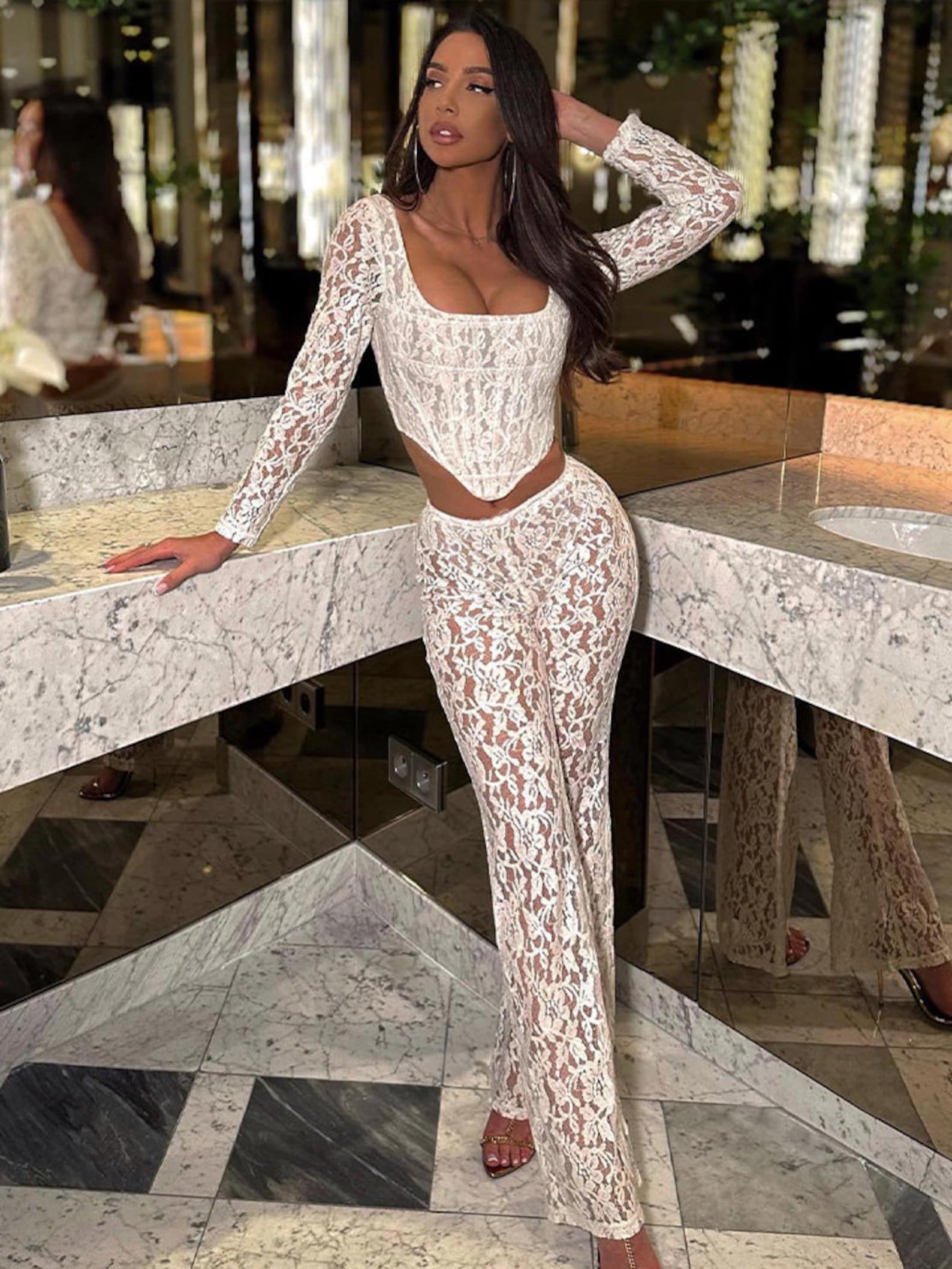 White French Embroidered Lace Larissa