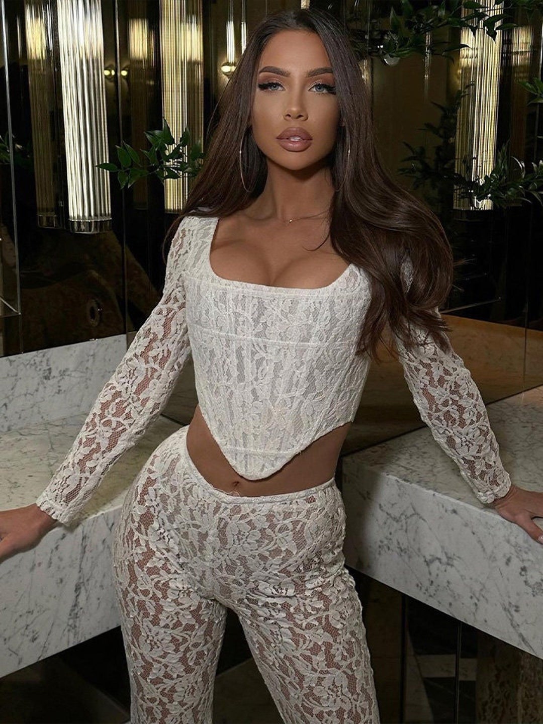 French Delicate Lace Sexy 4-Piece Set