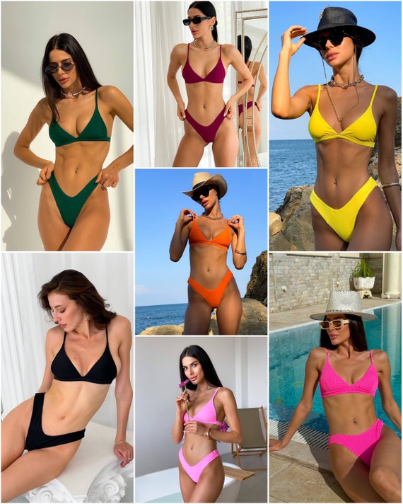 Lady Triangle Bikinis Customized Summer Beach Wear Sexy Curvy