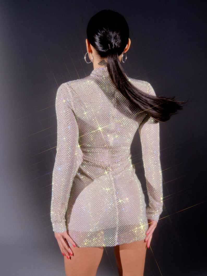 Stylized Strappy Crystal Embellished Dress