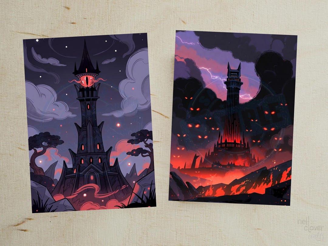 Barad Dur Sauron Tower - Lotr Dark Tower Travel Fantasy Art - 4x6 ...