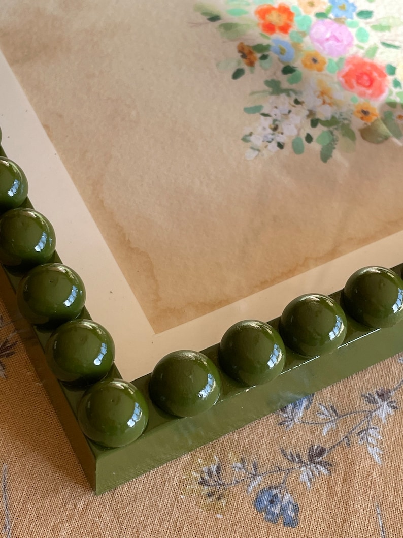 Wooden Bobbin Bobble Photo Frame , Picture Frame, Hand Painted, Glossy