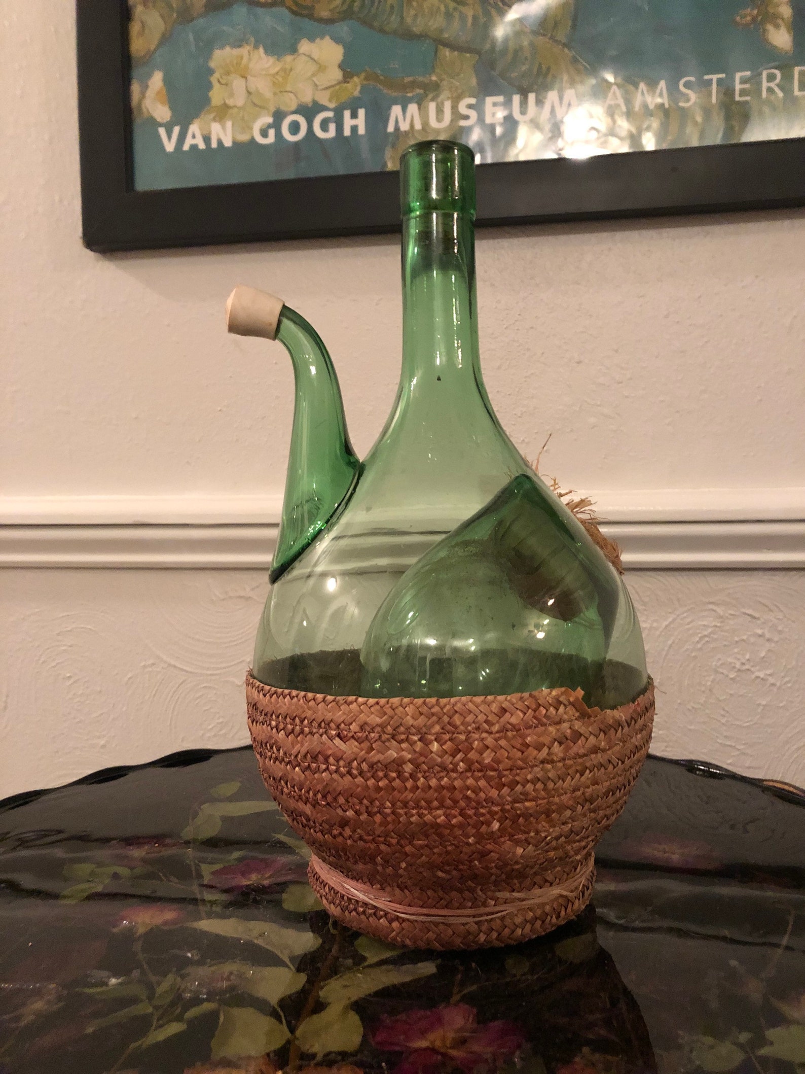 Vintage Green Glass Wine Chiller | Etsy