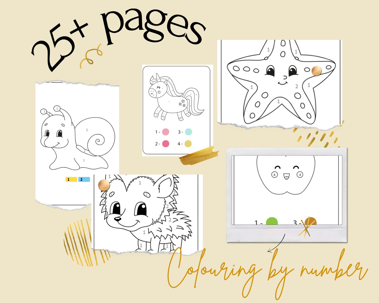 Colouring Book Colour by number | Etsy