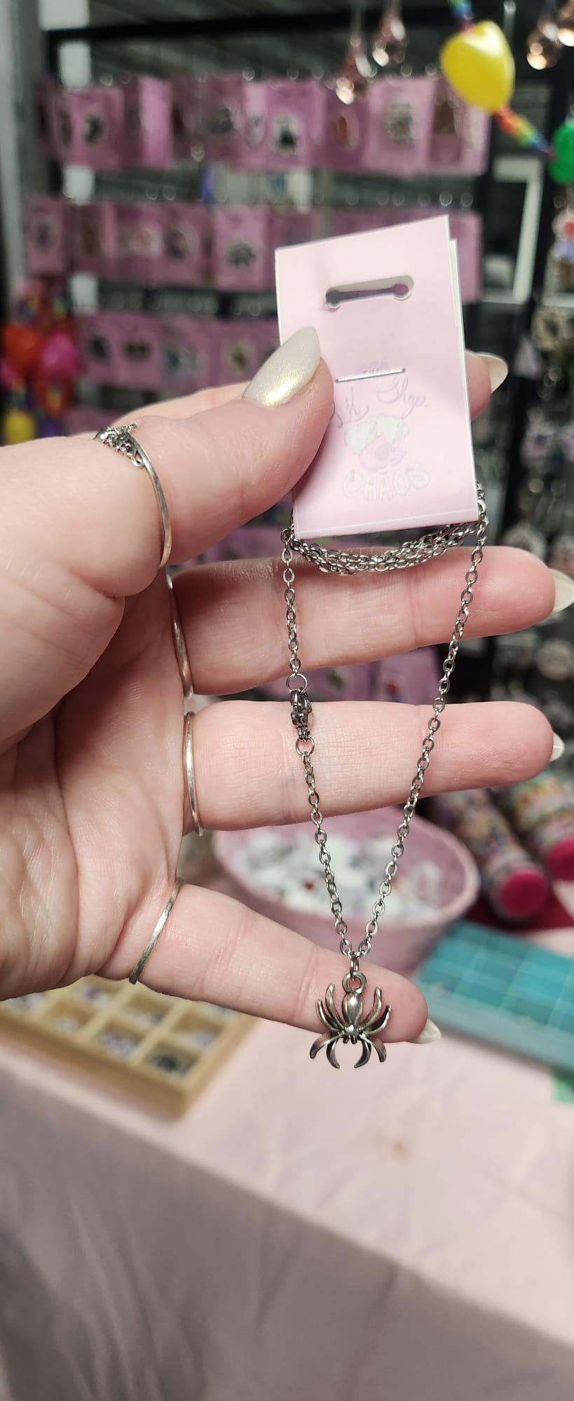 Pink Spider Chain Spider Chain Necklace - Etsy