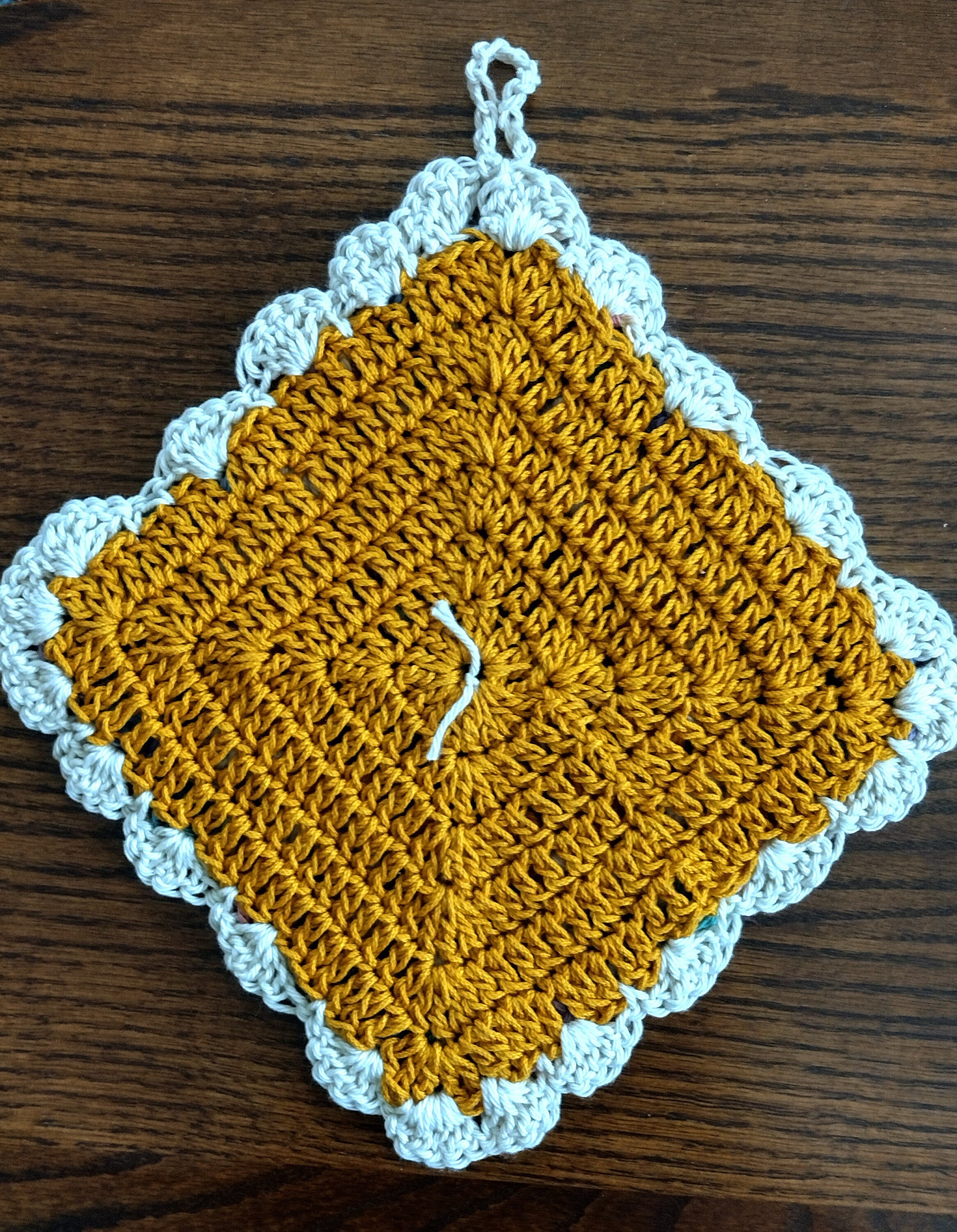 Hand Crochet Granny Square Doublesided Pot Holder Made From Etsy