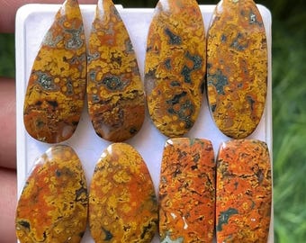 Ocean Jasper Cabochon Pairs, Natural Gemstone Jewelry Making (21-29mm)