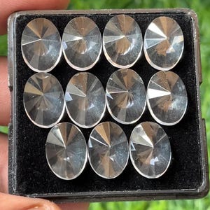 Faceted wonderful 100% Natural Clear Quartz Oval Shape Step Cut Loose Gemstones Lot For Making Jewelry10X14mm
