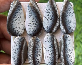 Cabochões de Opala Dendrítica, Pares de Gemas Soltas (23-30 mm)