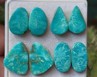 Cabochões de turquesa natural em formatos variados, pedras preciosas para confecção de joias (17-19 mm)