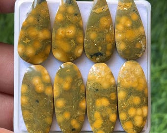 Natural Ocean Jasper Cabochon Pairs, Jewelry Making (26-27mm)