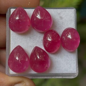 Thailand Red Ruby Cabochon Pairs, Mix Shape (12-13mm) for Jewelry Making