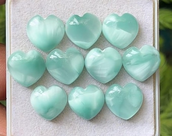 unique Top Grade Quality hemimorphite Heart Shape Cabochons Loose Gemstones Lot For Making Jewelry12X12mm