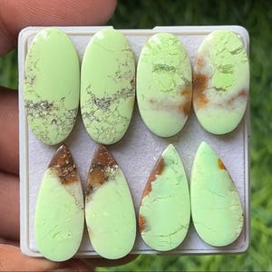 Attractive Top Grade Quality 100% Natural Lemon chrysoprase Mix Shape Smooth Cabochon Pairs Loose Gemstone For Making Jewelry22-25mm