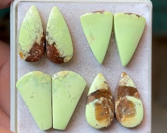 Lemon Chrysoprase Cabochon Pairs, Mixed Shape Gemstones (18-20mm)