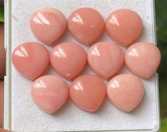 Rosa Peru Opal Herz Cabochons, Edelstein Lot (12 x 12 mm)