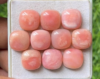 Rosa peruanische Opal Cabochons, Kissen-Form, 12 mm Edelstein viel