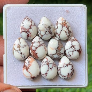 Top Grade Quality 100% Natural wild horse Magnesite jasper Pear Shape Smooth Cabochons Loose Gemstones Lot For Making Jewelry10X14mm