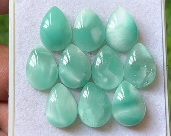 Hemimorphite Pear Cabochons, Top Grade Gemstones (10 pc, 10x14mm)