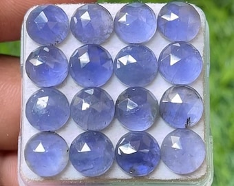 Faceted Iolite Gemstones, Round Rose Cut, 8X8mm, Lot of 10