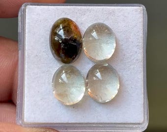 Natural Multi Tourmaline Cabochon Lot Loose Gemstones 11-12mm 4 Pieces