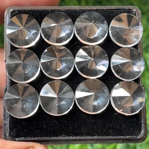 Faceted wonderful 100% Natural Clear Quartz Round Shape Step Cut Loose Gemstones Lot For Making Jewelry12X12mm