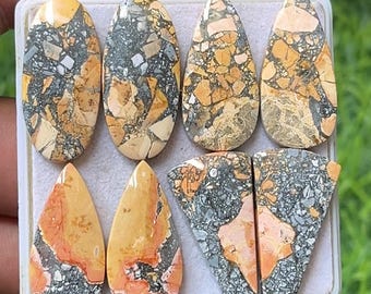 Pares de Cabujones Maligano Jasper, Piedras Preciosas Naturales (23-25 mm)