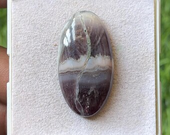 Natural Amethyst Lace Agate Cabochon, Oval Gemstone (34X18X7mm)