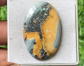 Natural Maligano Jasper Oval Cabochon, Jewelry Making (41x26mm)