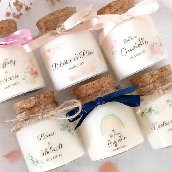 Bougies personnalisées parfumées - Mariage cadeaux invités