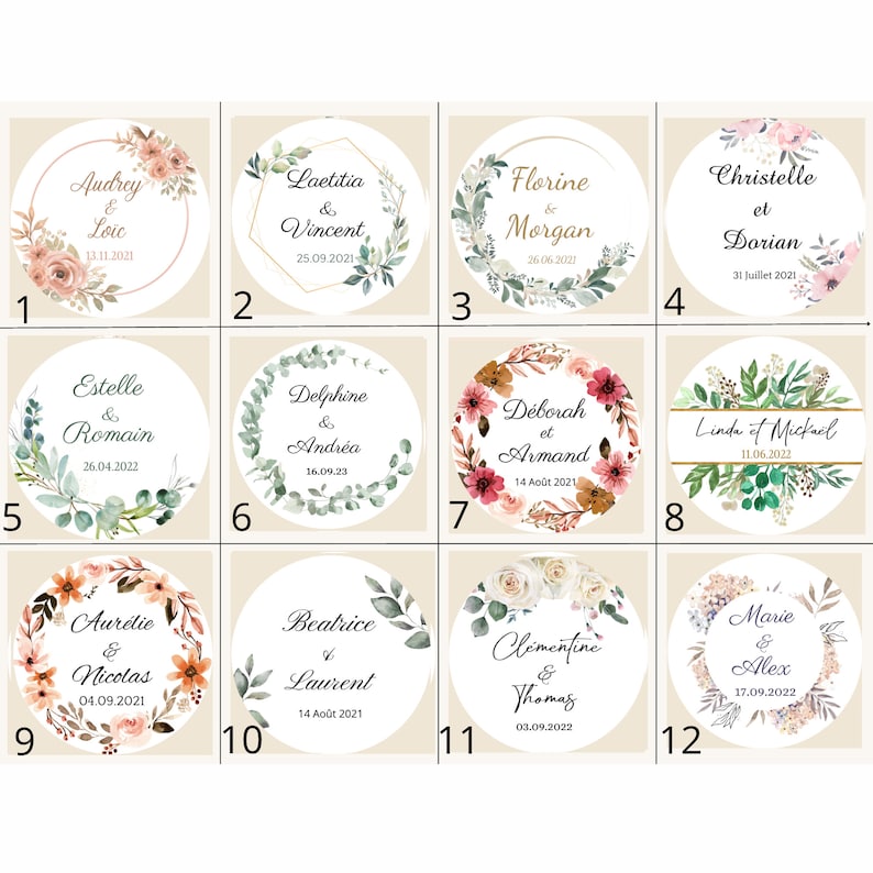 Bougie personnalisée mariage thème fleurs 50 ml Mini bougie Cadeaux invités événements mariage image 6