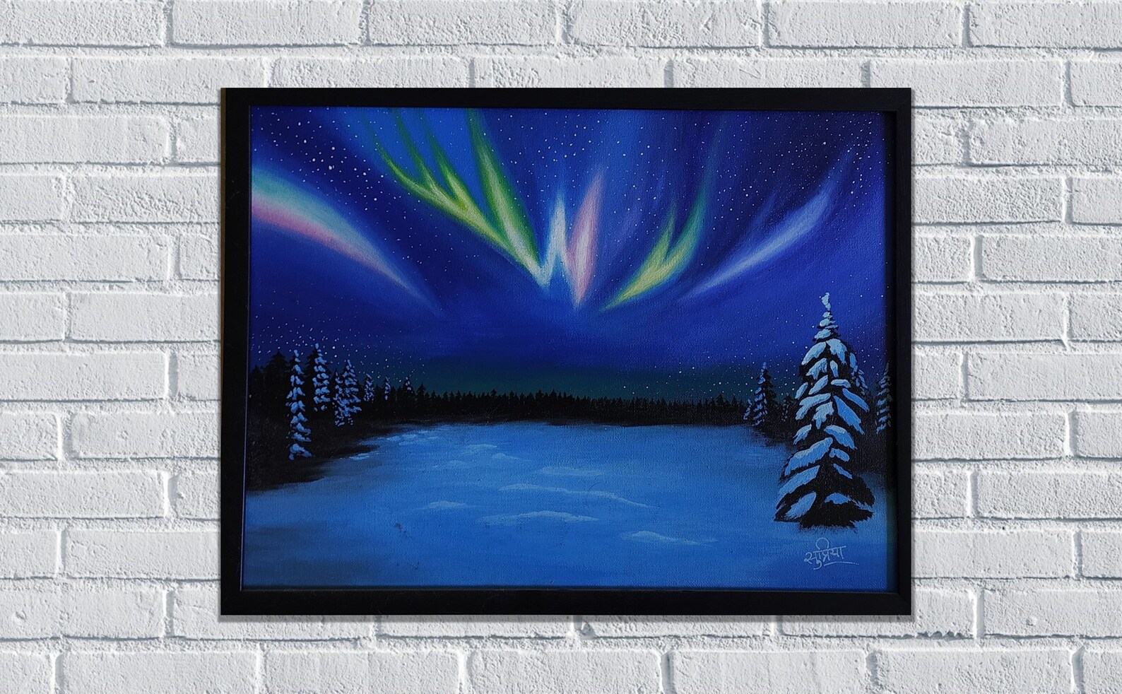 Northern Lights Acrylic Painting on Canvas for Home Wall | Etsy